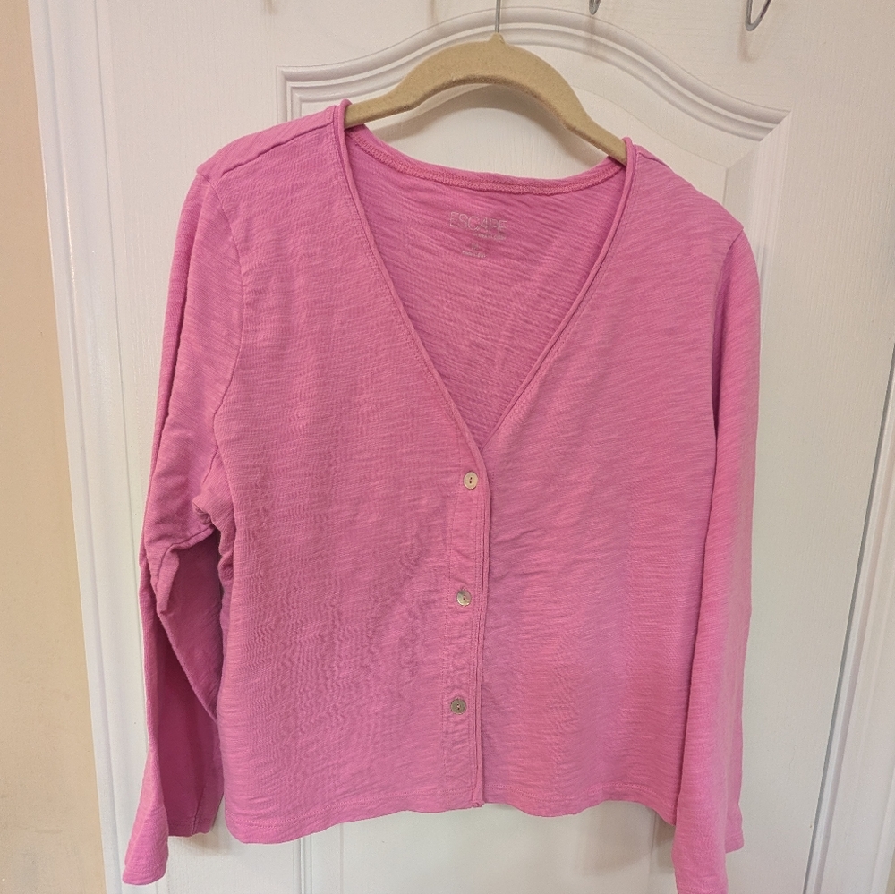 Escape by Habitat Clothes Pink Thin Knit Cardigan Sweater